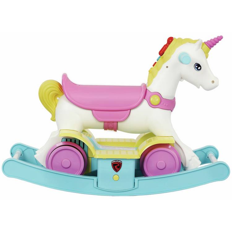 Rollplay Rainbow Unicorn 2-in-1 ride-on (British brand)