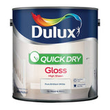 Dulux Quick Dry Gloss Paint Pure Brilliant White 2.5L, UK version