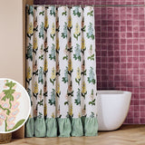 Argos Home country floral shower curtain with frill green 180x180cm (British brand)