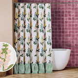 Argos Home country floral shower curtain with frill green 180x180cm (British brand)