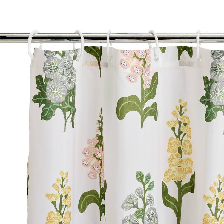 Argos Home country floral shower curtain with frill green 180x180cm (British brand)