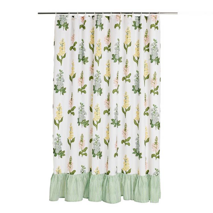 Argos Home country floral shower curtain with frill green 180x180cm (British brand)