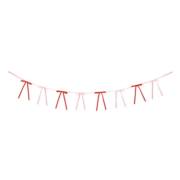 Argos Home pink and red ribbon bow garland, UK version