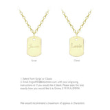 Revere 9ct gold dog tag pendant necklace (British brand)