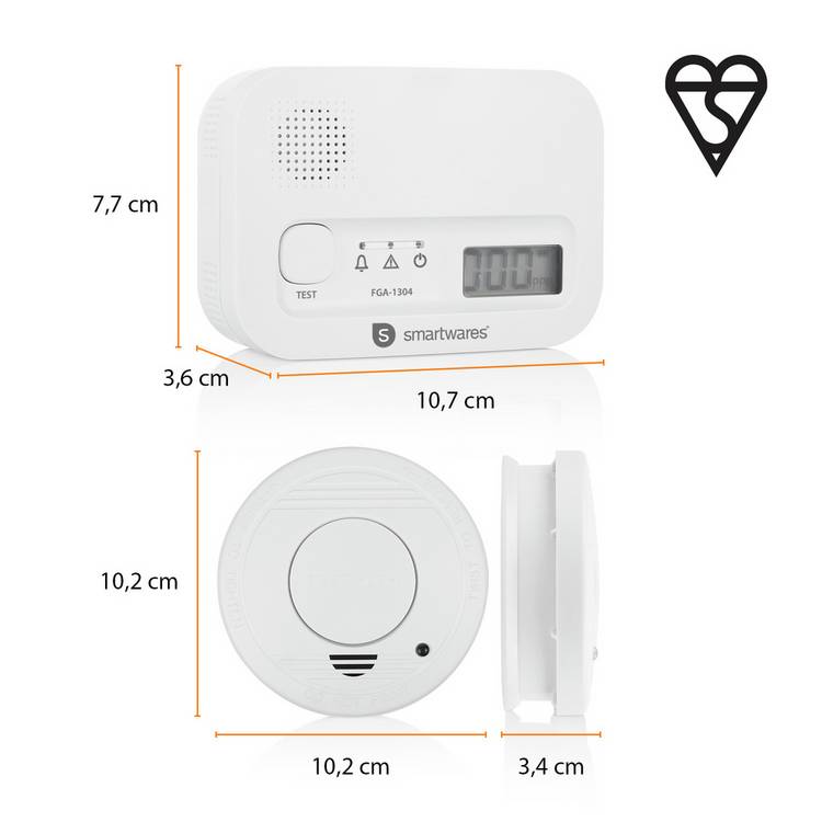 Smartwares Smoke Alarm and CO Alarm Set, UK version