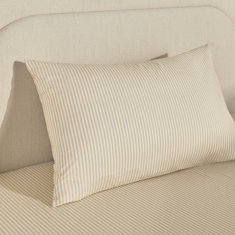 Habitat Oxford stripe neutral pillowcase L75 W50cm, imported from the UK