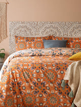 Furn Yellow Folk Flora Reversible Duvet Cover and Pillowcase Set