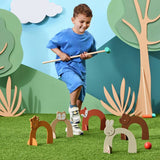 Chad Valley wooden kids croquet set with animal hoops, UK version