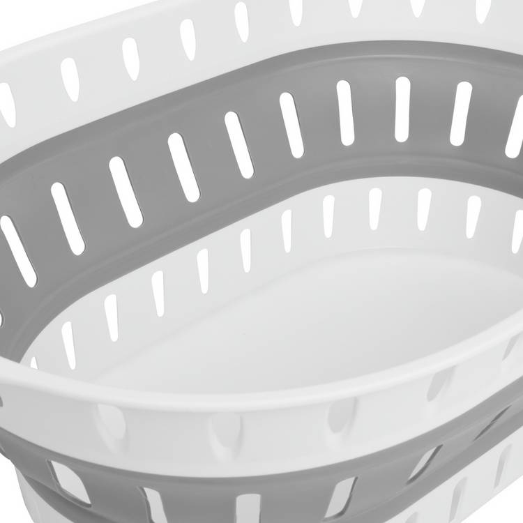 Argos Home collapsible laundry basket 37L white and grey, imported from the UK