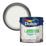 Argos Dulux Quick Dry Eggshell Paint Pure Brilliant White - 2.5L- Buy online at McGrocer