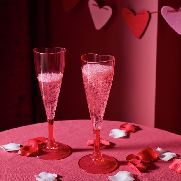 Argos Home heart shaped flute glasses pack of 2 (British brand)