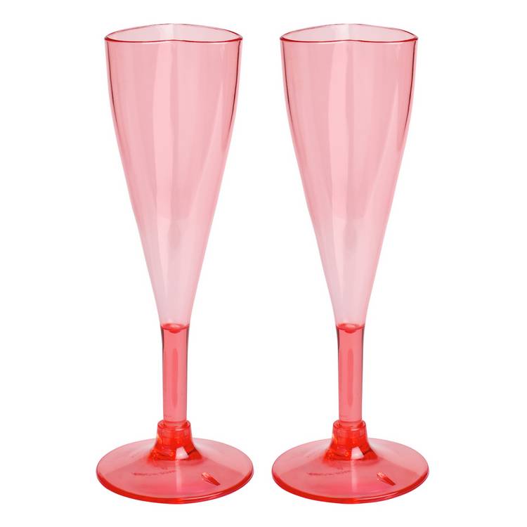 Argos Home heart shaped flute glasses pack of 2 (British brand)