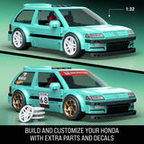Mattel Brick Shop Hot Wheels 1:32 scale '90 Honda Civic EF building set, UK version