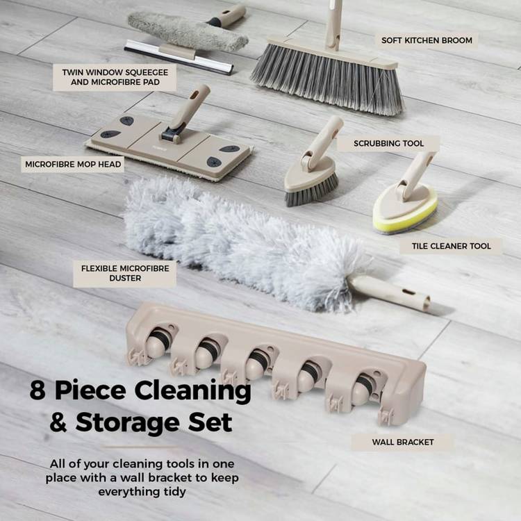 Tower 8-in-1 cleaning set with microfibre heads (British brand)