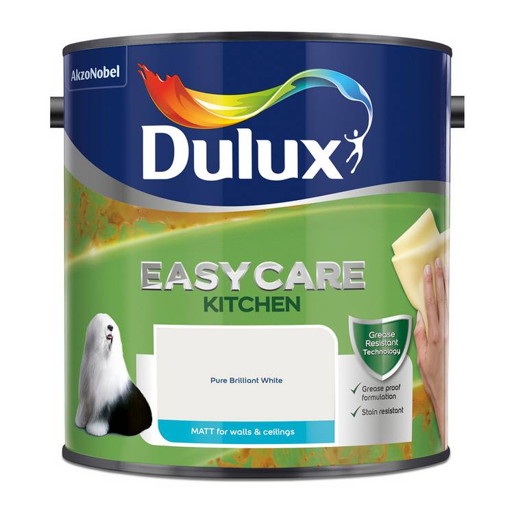 Dulux paint Easycare Kitchen Matt Pure Brilliant White 2.5L - British product