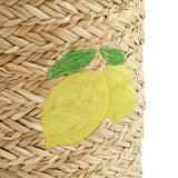 Argos Home woven seagrass basket with embroidered lemons - British product