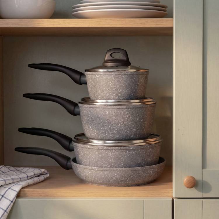 Salter 4-piece non-stick pan set grey - British product
