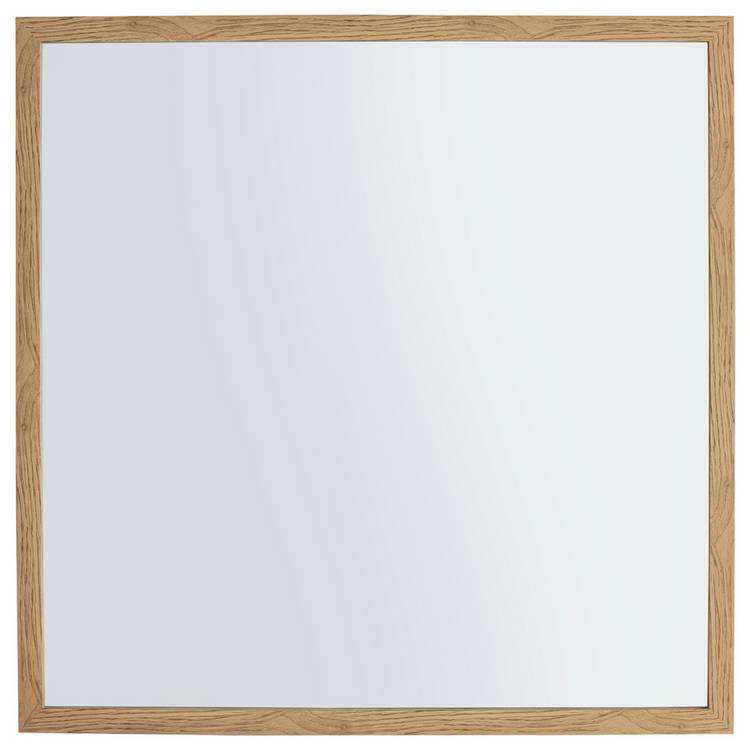 Home Essentials oak effect square wall mirror 55x55cm (British brand)