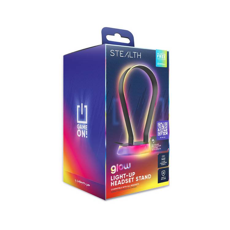STEALTH Glow gaming headset stand black, UK version