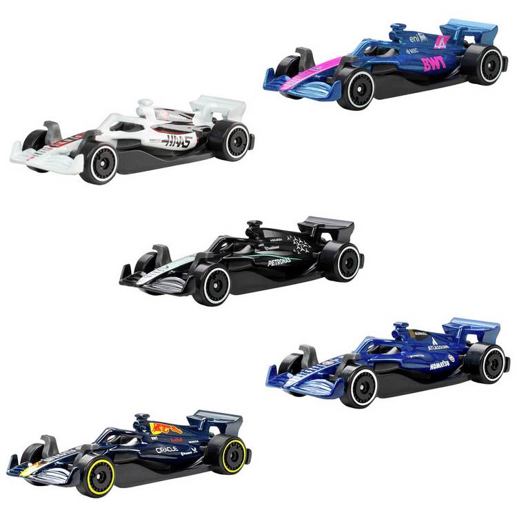 Hot Wheels Formula 1 5-pack die-cast cars 1:64 scale, imported from the UK