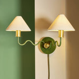 Habitat Wiggle wall light green and natural two-light, imported from the UK