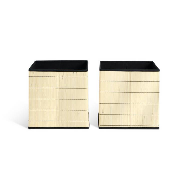 Habitat natural square bamboo storage boxes, imported from the UK