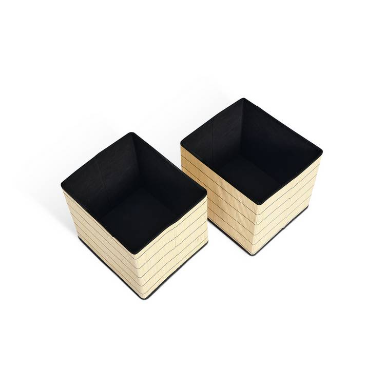 Habitat natural square bamboo storage boxes, imported from the UK