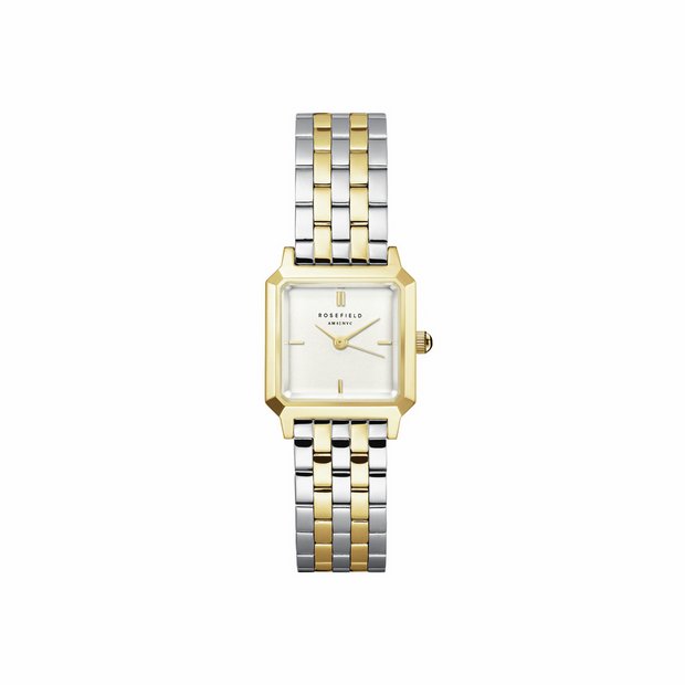 Rosefield Boxelle ladies duotone steel bracelet watch, imported from the UK