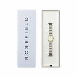 Rosefield Boxelle ladies duotone steel bracelet watch, imported from the UK
