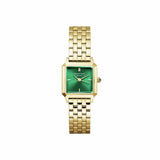 Rosefield Boxelle ladies gold bracelet watch green dial (British brand)