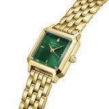 Rosefield Boxelle ladies gold bracelet watch green dial (British brand)
