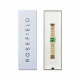 Rosefield Boxelle ladies gold bracelet watch green dial (British brand)