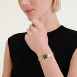 Rosefield Boxelle ladies gold bracelet watch green dial (British brand)