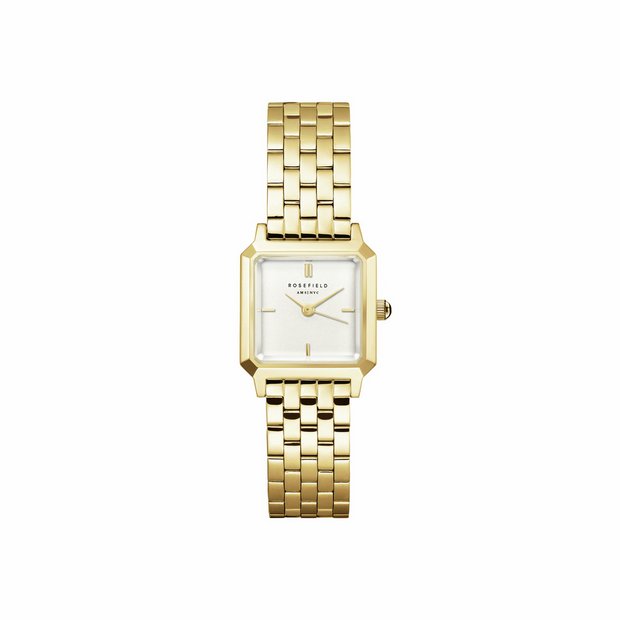 Rosefield Boxelle Steel Gold Ladies Bracelet Watch, UK version