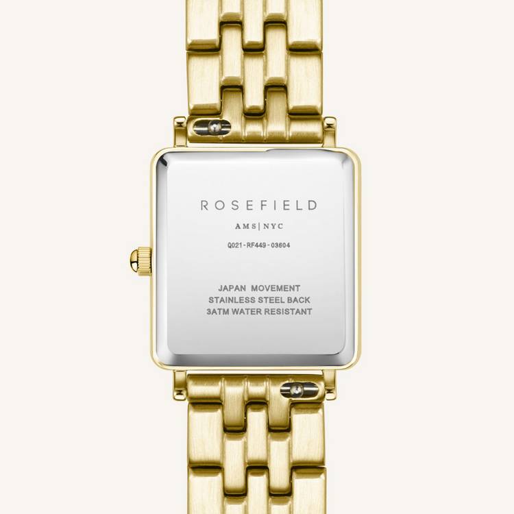 Rosefield Boxy XS ladies gold bracelet watch, imported from the UK