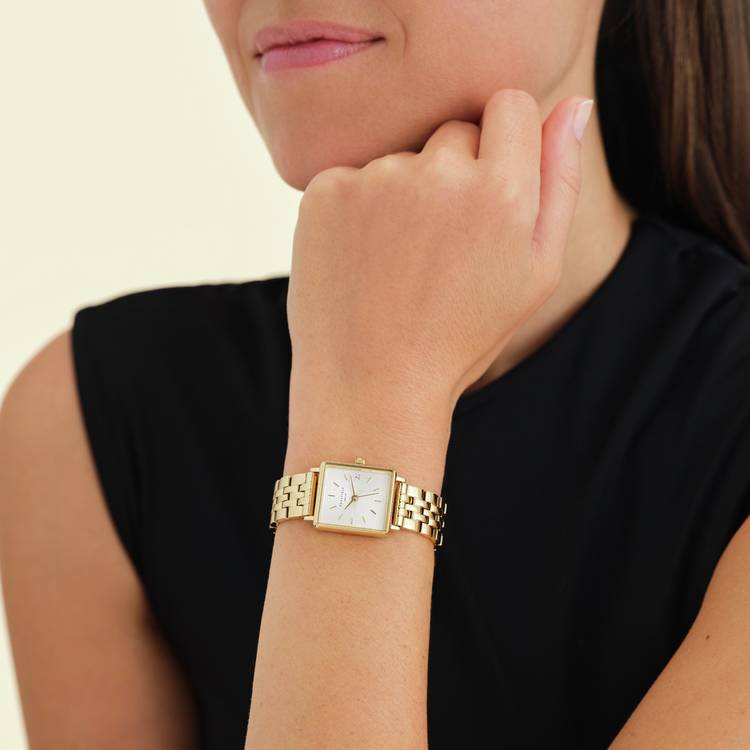 Rosefield Boxy XS ladies gold bracelet watch, imported from the UK
