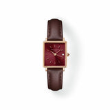 Rosefield Boxy XS dark brown leather strap ladies watch UK version
