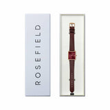 Rosefield Boxy XS dark brown leather strap ladies watch UK version