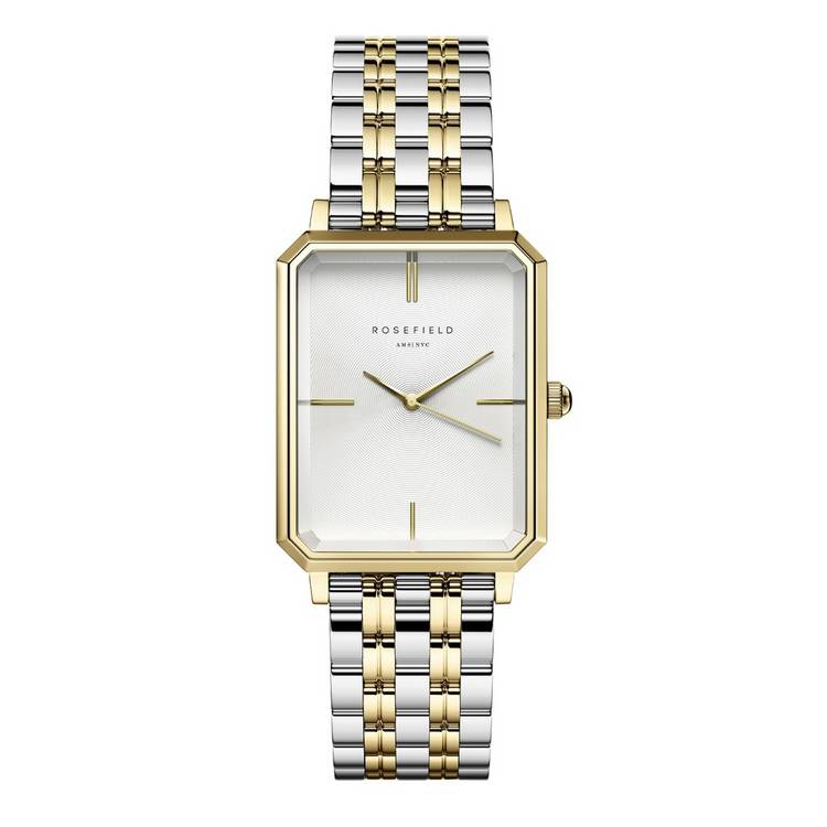 Rosefield Octagon ladies duotone steel bracelet watch - British product