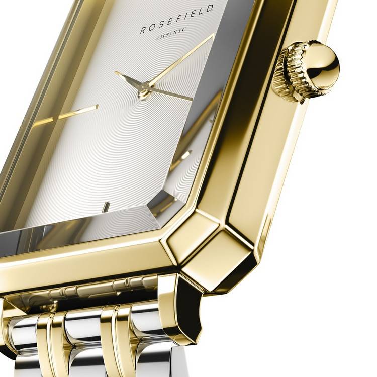 Rosefield Octagon ladies duotone steel bracelet watch - British product