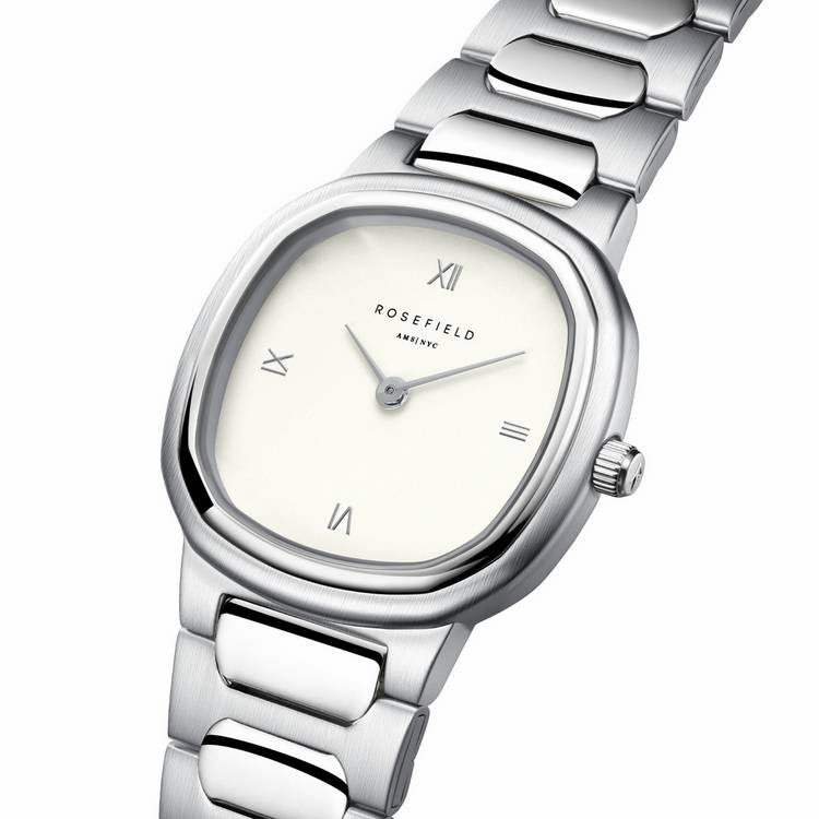Rosefield Gaia ladies watch silver dial steel bracelet 30mm, UK version