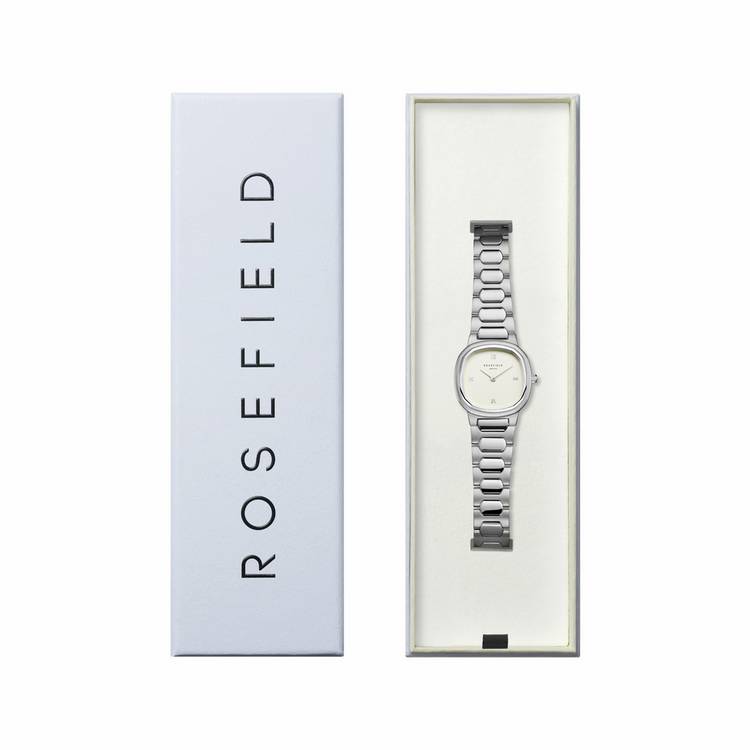 Rosefield Gaia ladies watch silver dial steel bracelet 30mm, UK version