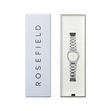 Rosefield Gaia ladies watch silver dial steel bracelet 30mm, UK version