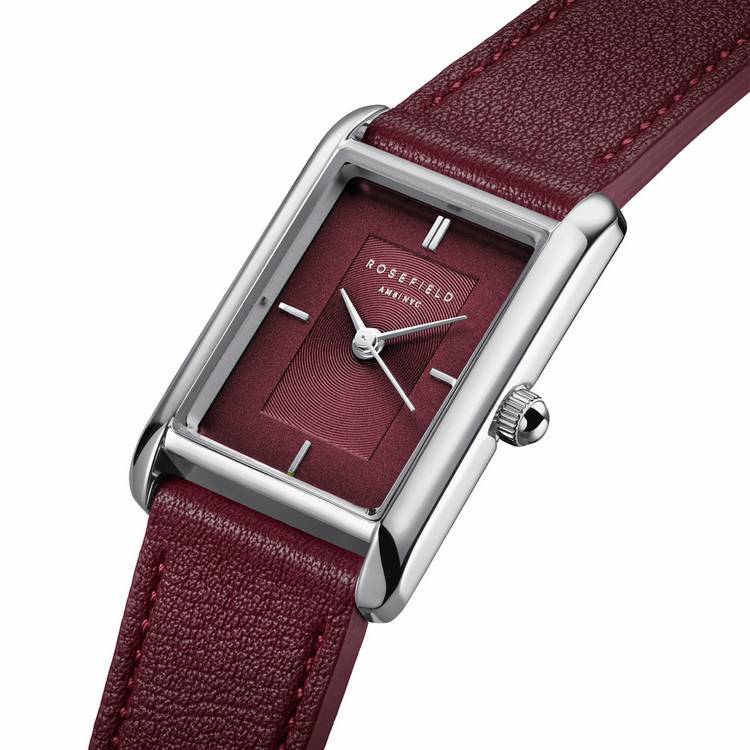 Rosefield Heirloom watch burgundy leather strap 30mm (British brand)