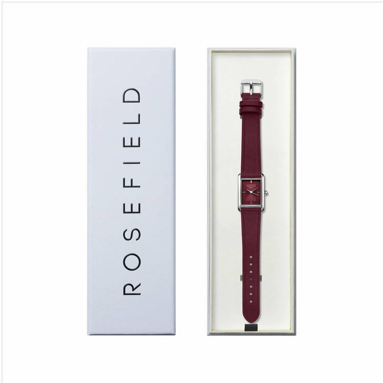 Rosefield Heirloom watch burgundy leather strap 30mm (British brand)