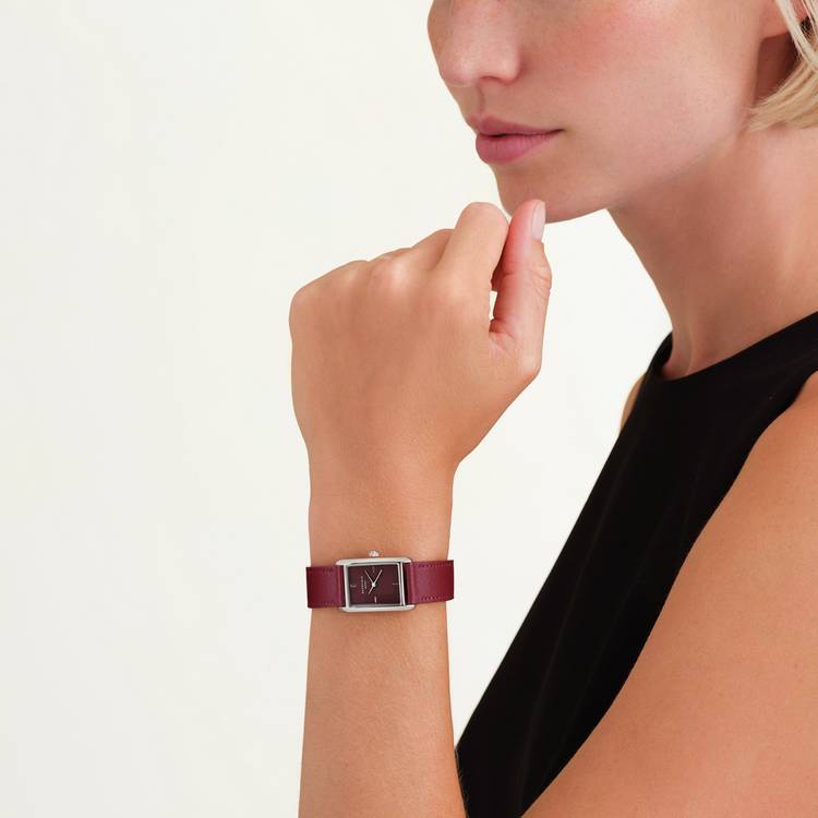 Rosefield Heirloom watch burgundy leather strap 30mm (British brand)