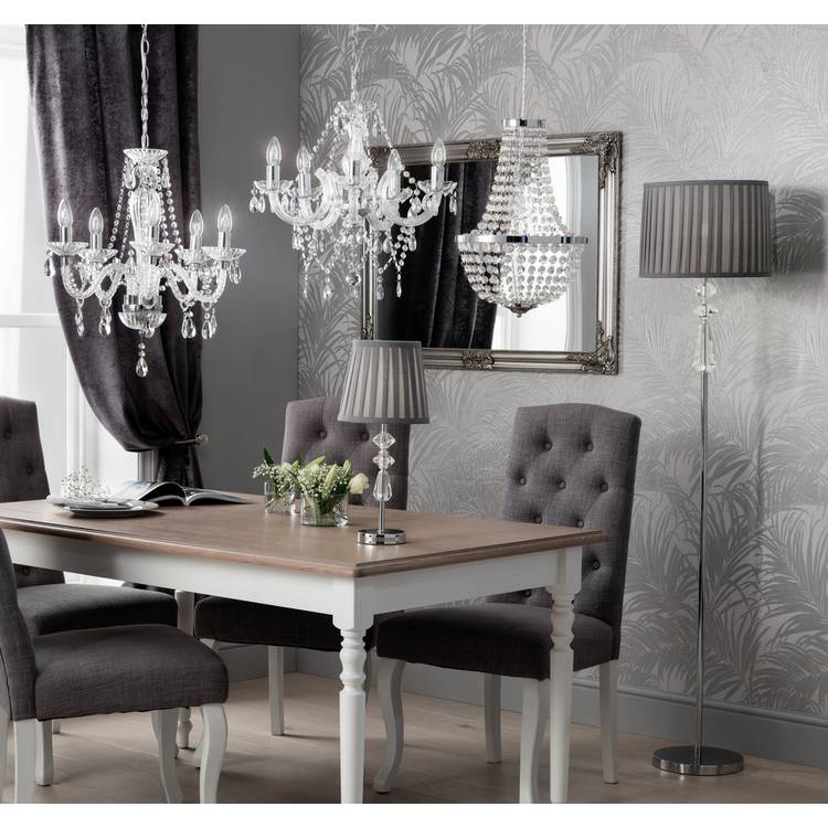 Argos Home Kilmore grey pleated table lamp - British product