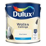 Dulux Walls and Ceilings Matt Paint Fine Cream 2.5L (British brand)