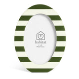 Habitat striped oval green resin picture frame 4x6 - British product