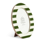Habitat striped oval green resin picture frame 4x6 - British product